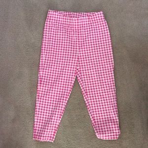 Pink and white checkered style leggings